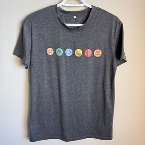 It's Okay To Feel All The Feels Graphic T-Shirt Charcoal Grey Short Sleeve Small